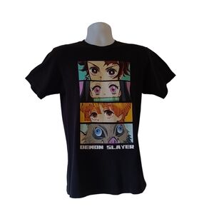 Demon Slayer boy's black short-sleeve graphic t-shirt size M